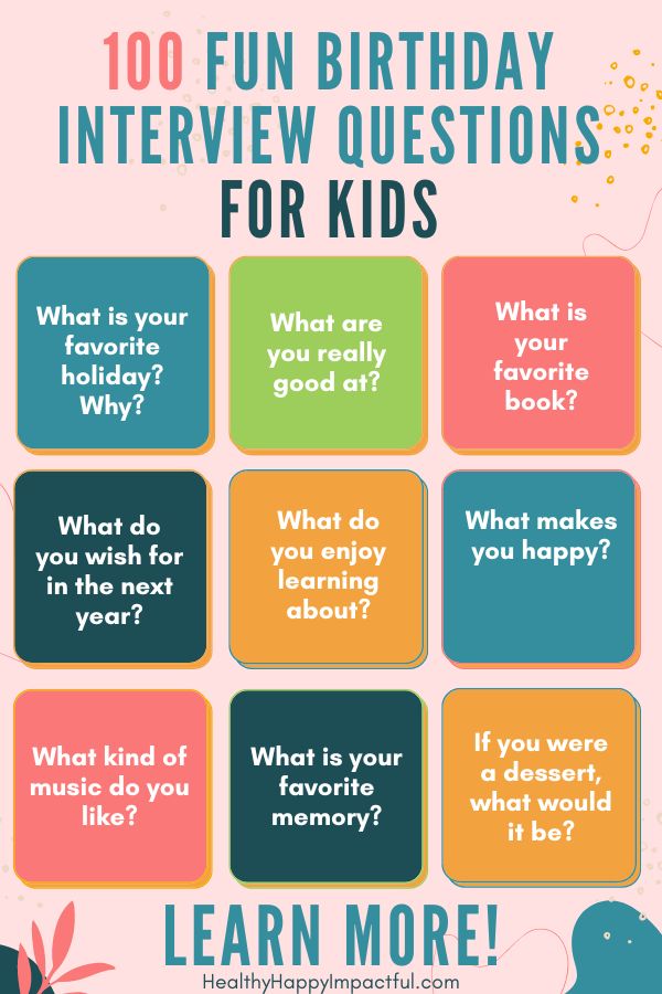fun interview questions about birthday for kids