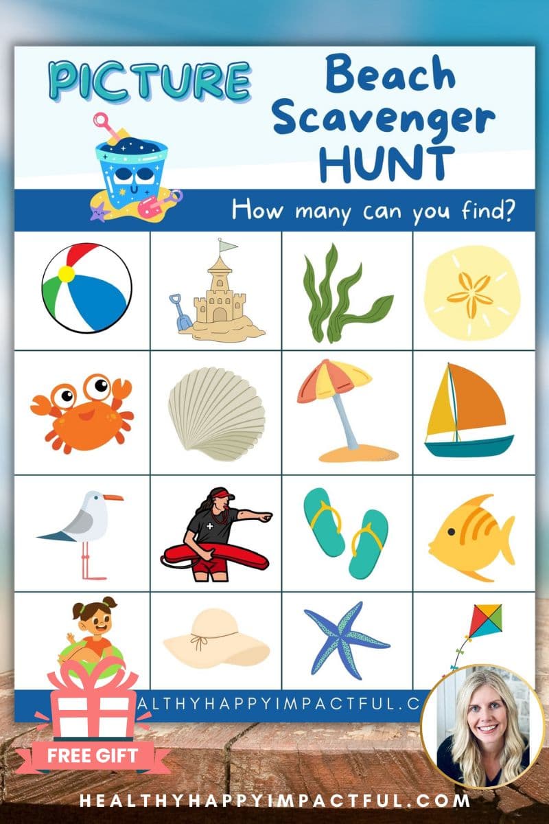 printable image; free beach scavenger hunt printable