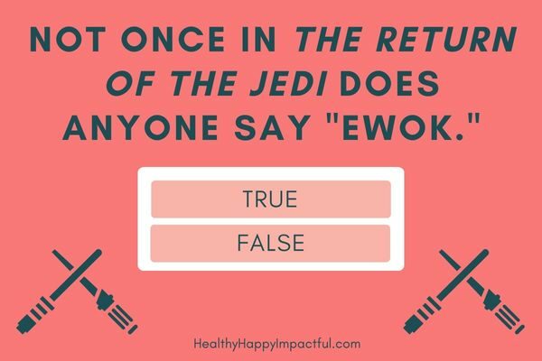 True or false Star Wars trivia questions game for kids and for adults