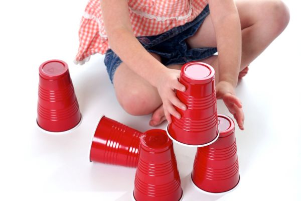 challenge ideas for families, stacking cups