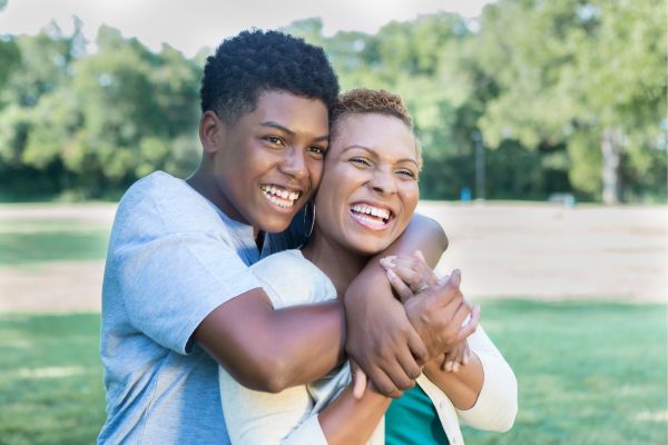 mother and teenage son