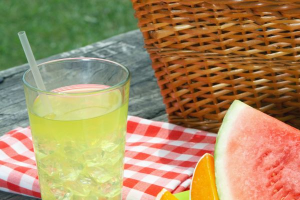 summer picnic, lemonade and watermelon