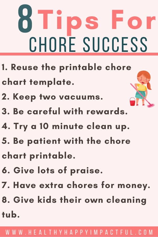 chore chart template printables for kids pin: tips for success