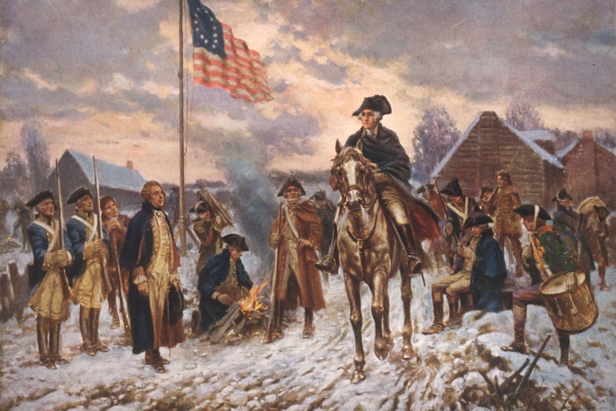 George Washington with troops; us presidents quiz