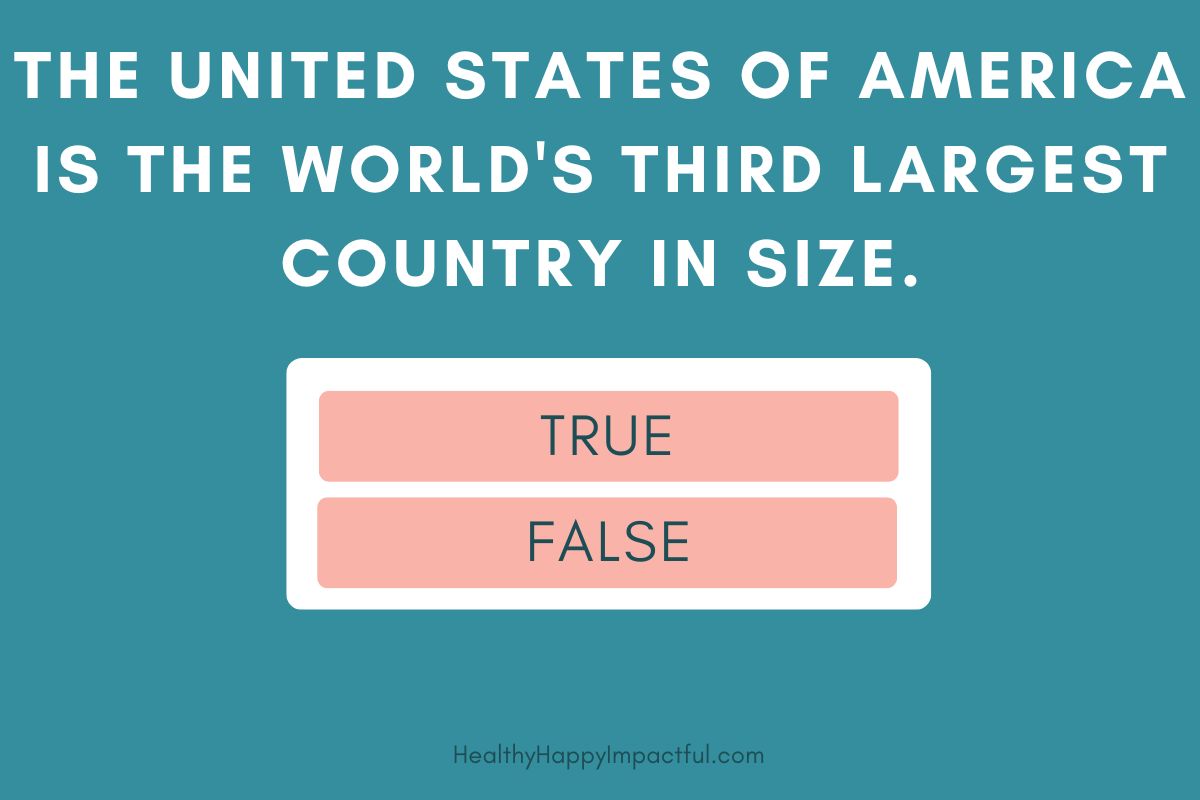 US state trivia questions true or false