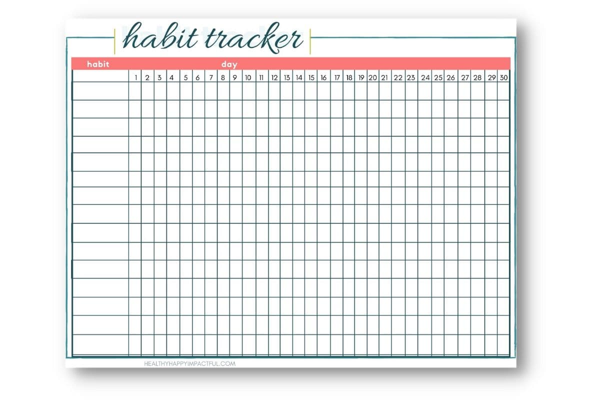 free habit tracker printable