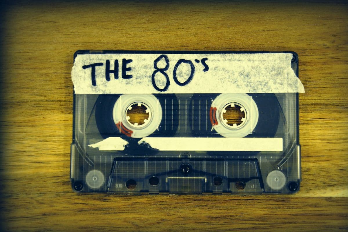 the 80s on a cassette tape