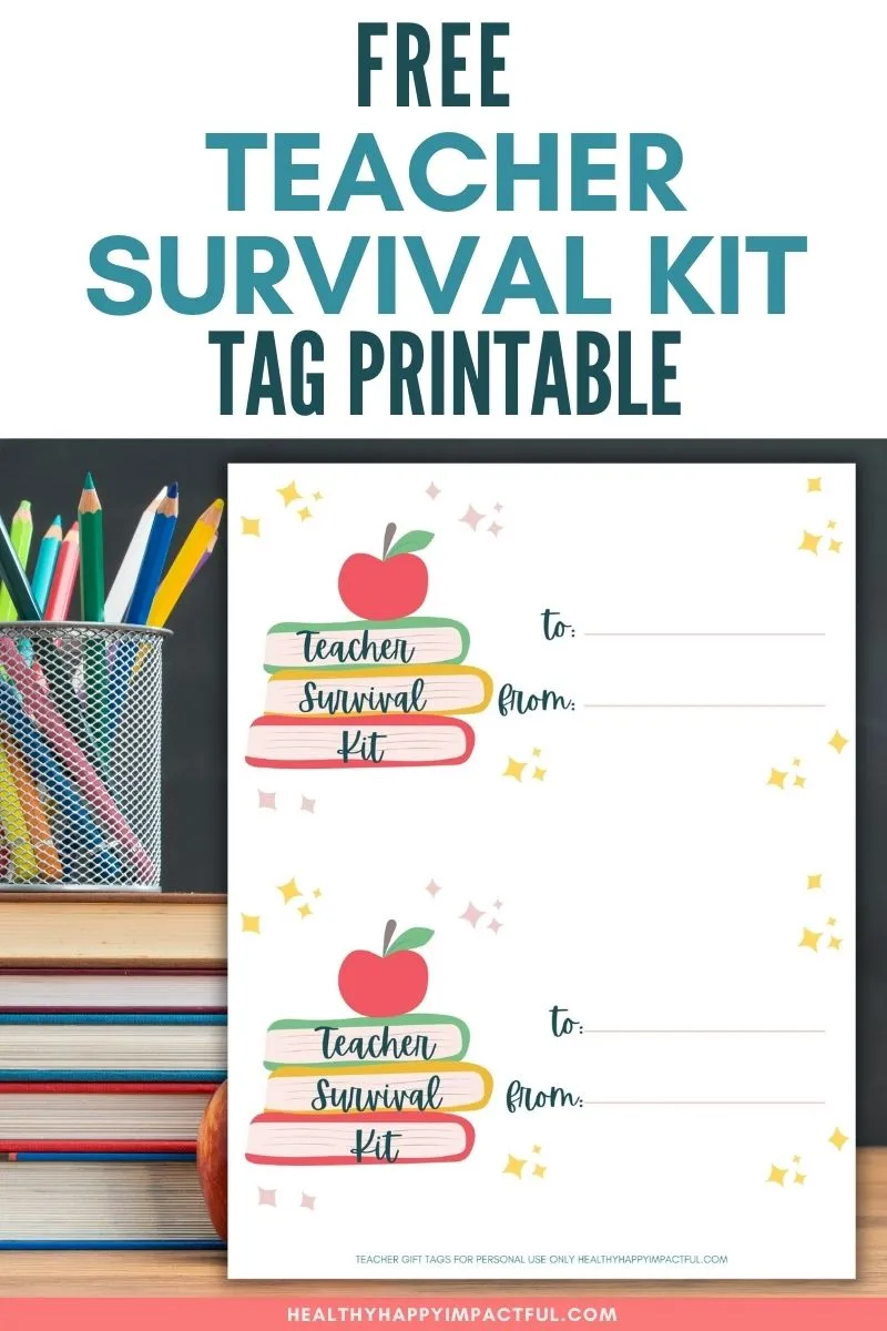 teacher survival kit free printable gift tags