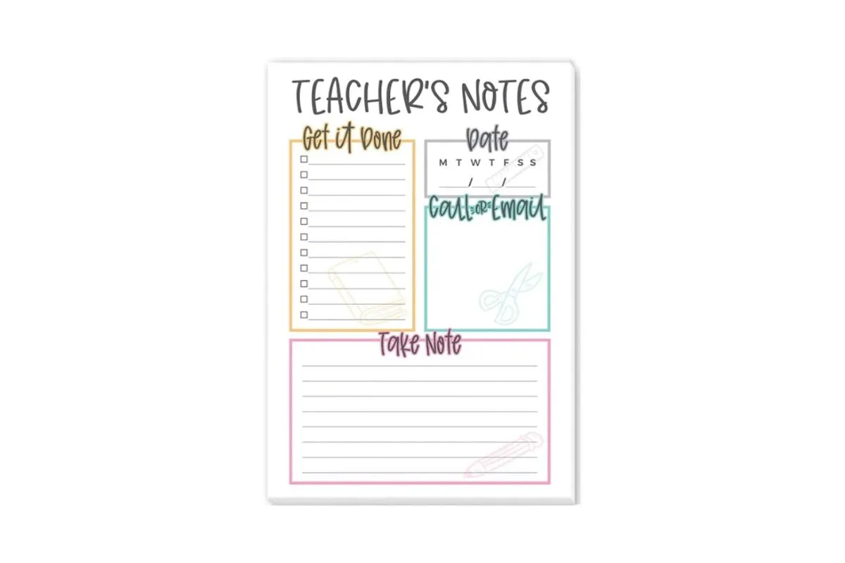 notepad: first year teacher survival kit gift items