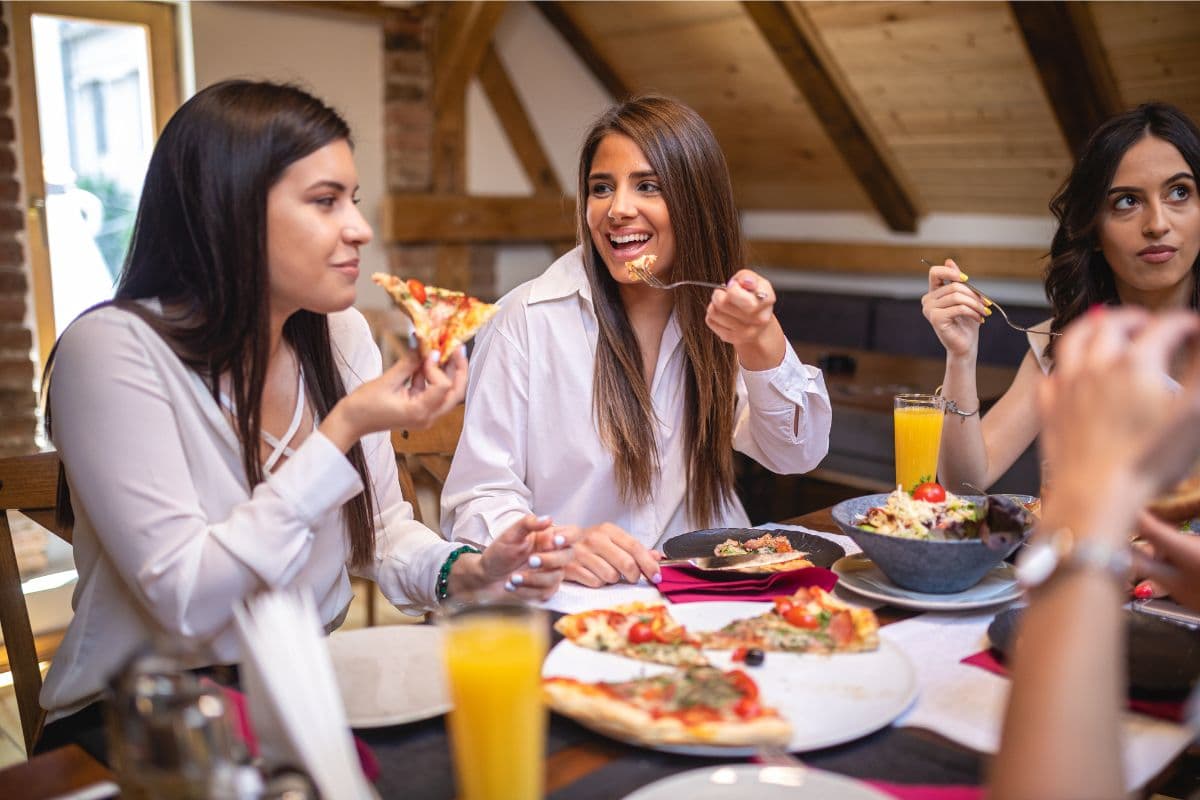 women eating together