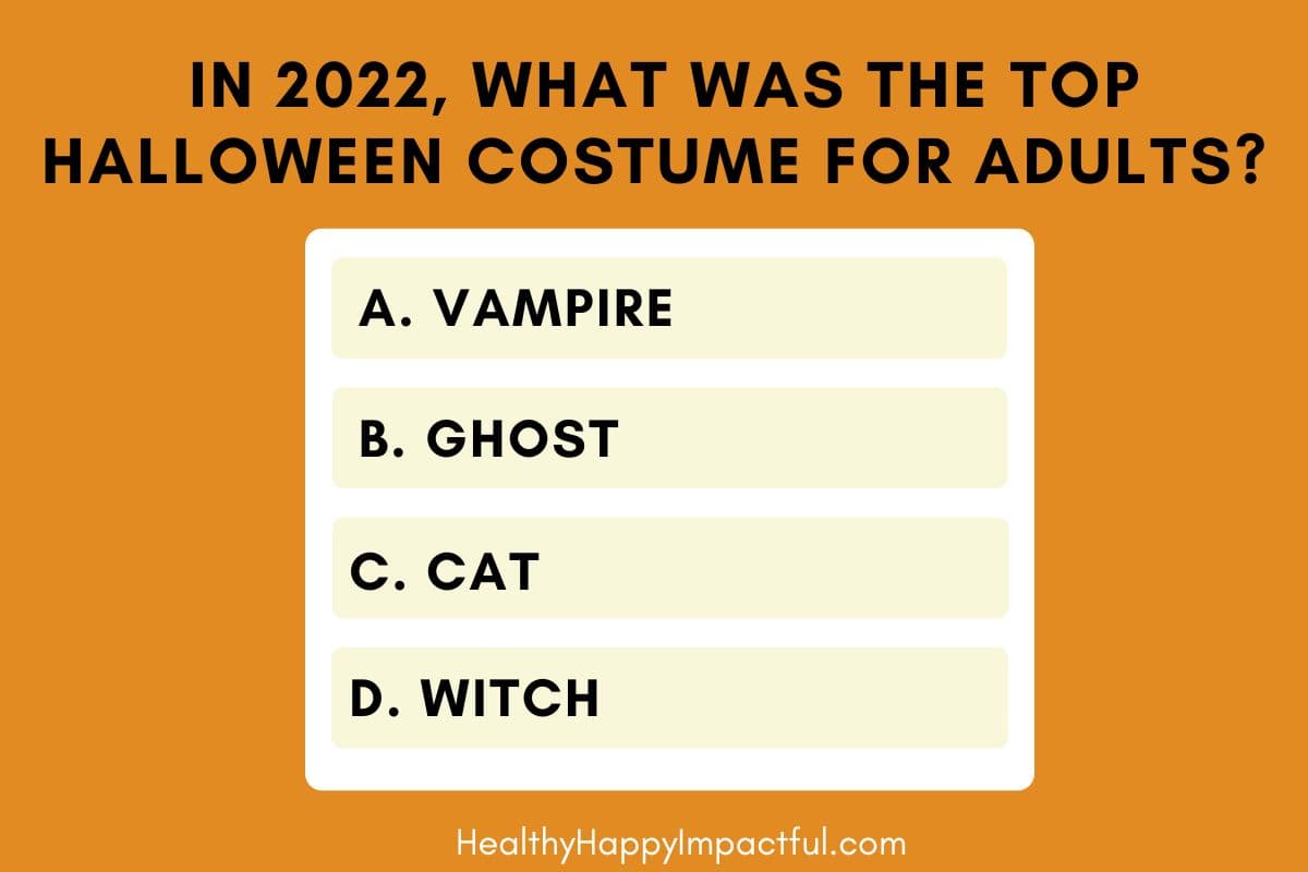Halloween monster trivia; multiple choice