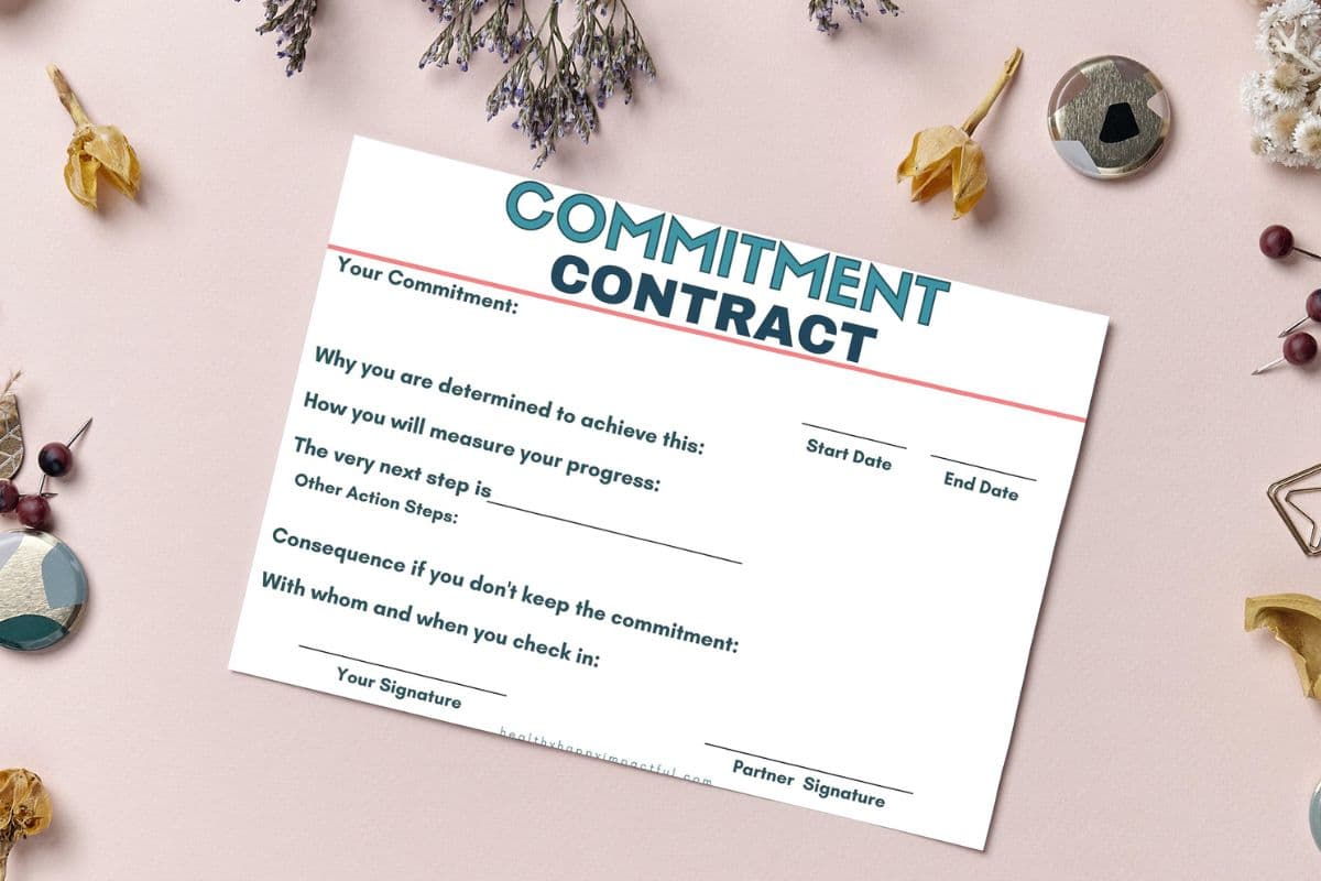 habit contract free printable: how to be committed to a goal