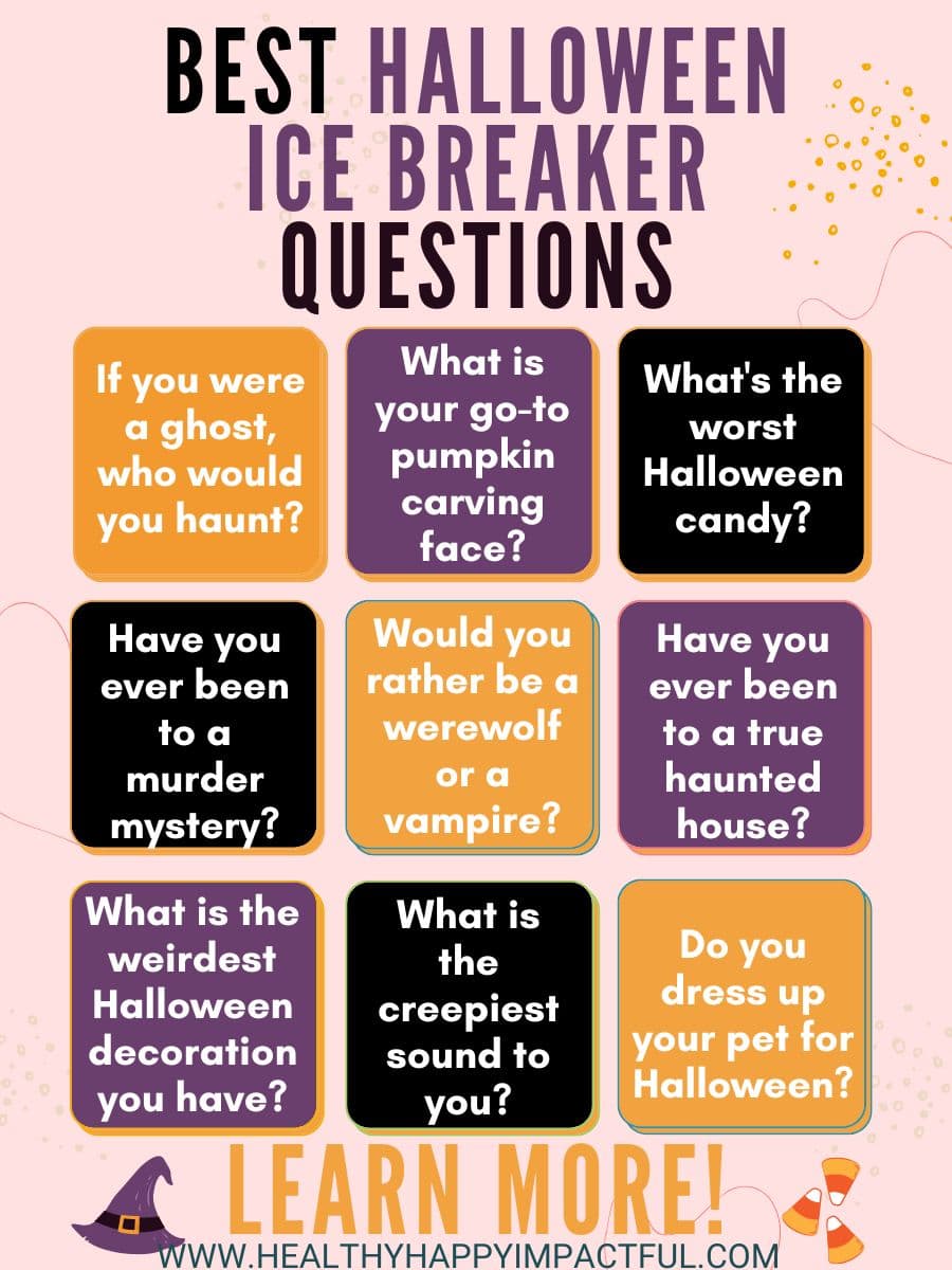 best spooky and funny Halloween ice breaker questions to ask friends, coworkers, students