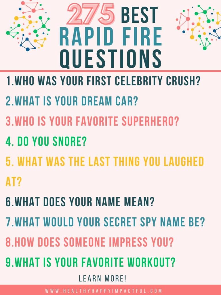 275 Best Rapid Fire Questions To Have More Fun Connecting