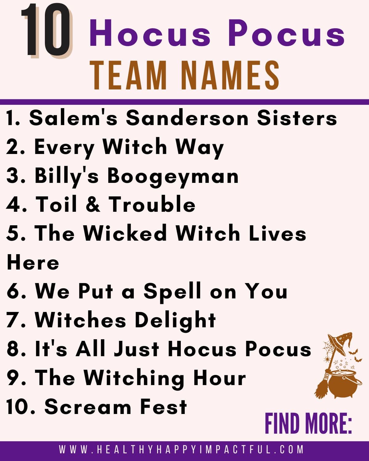 Hocus Pocus trivia team names