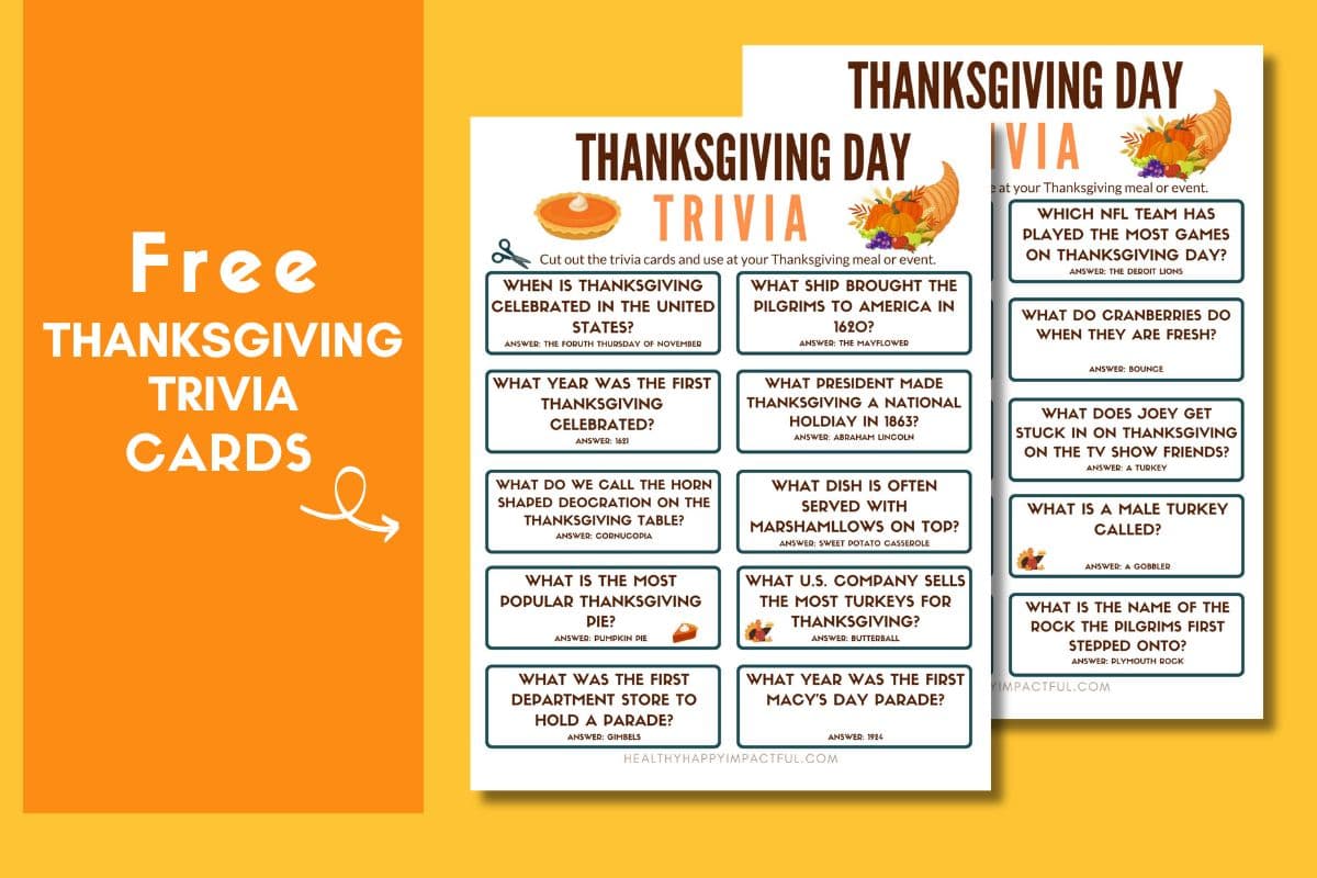 Thanksgiving trivia questions and answers pdf; printable