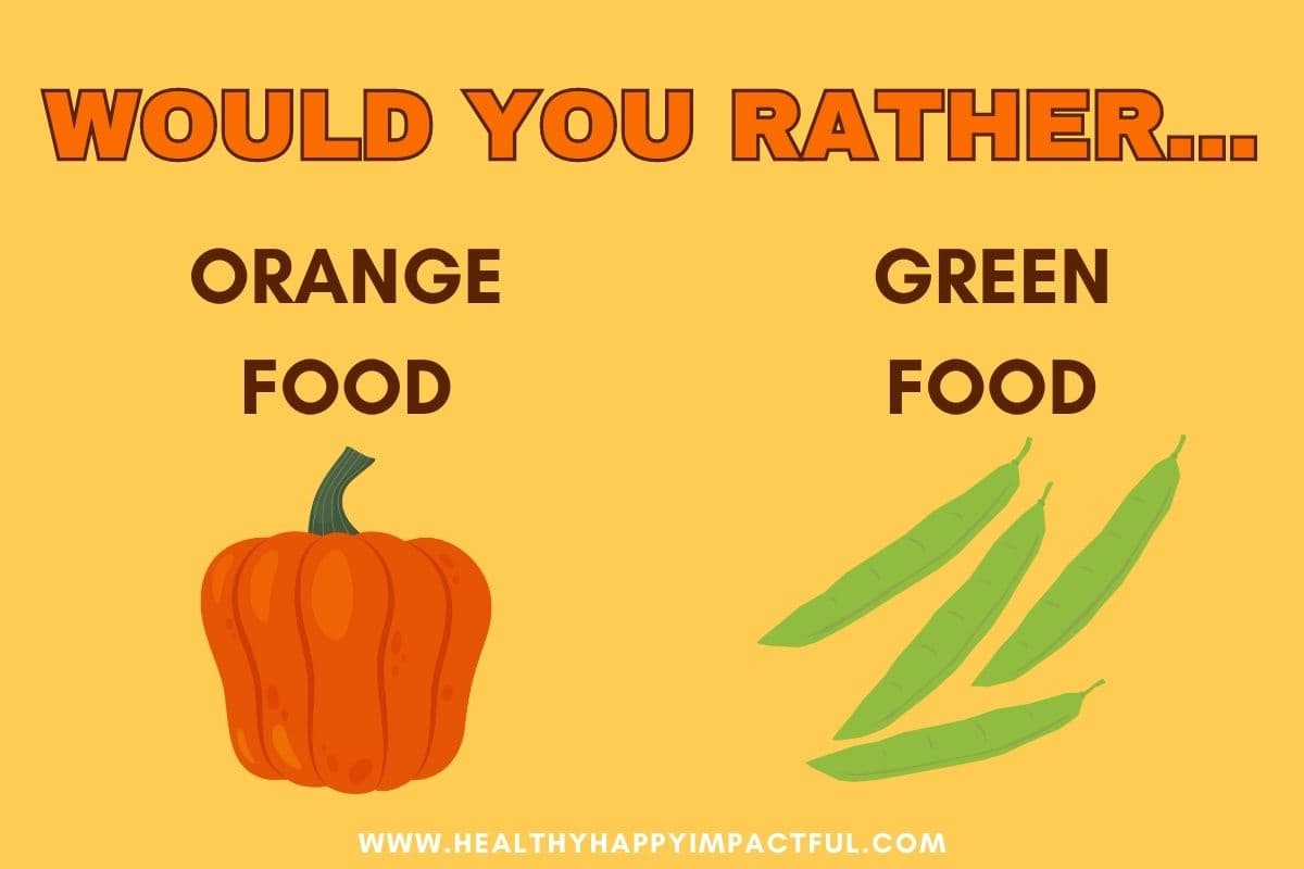 questions about food; would you rather questions