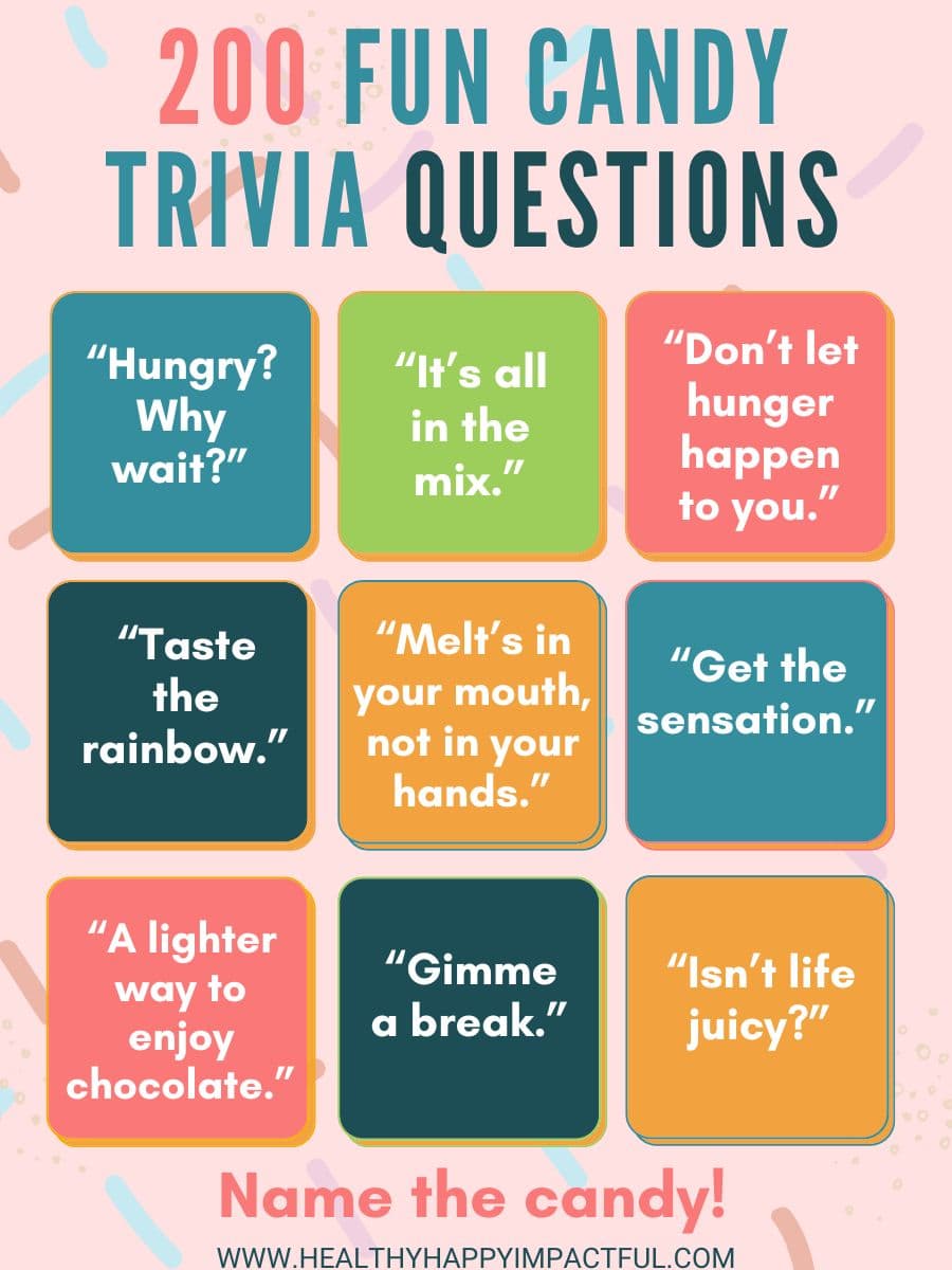 fun candy trivia questions and answers; slogans