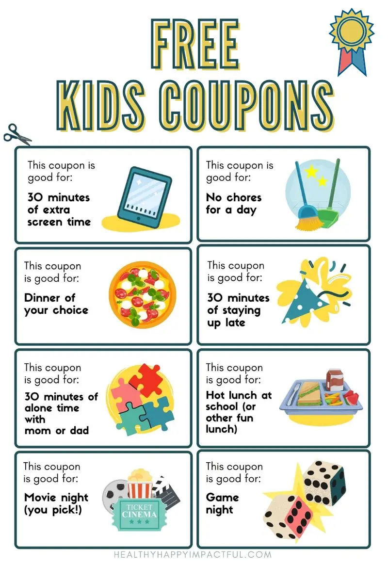 kid coupons template printable: make into a book