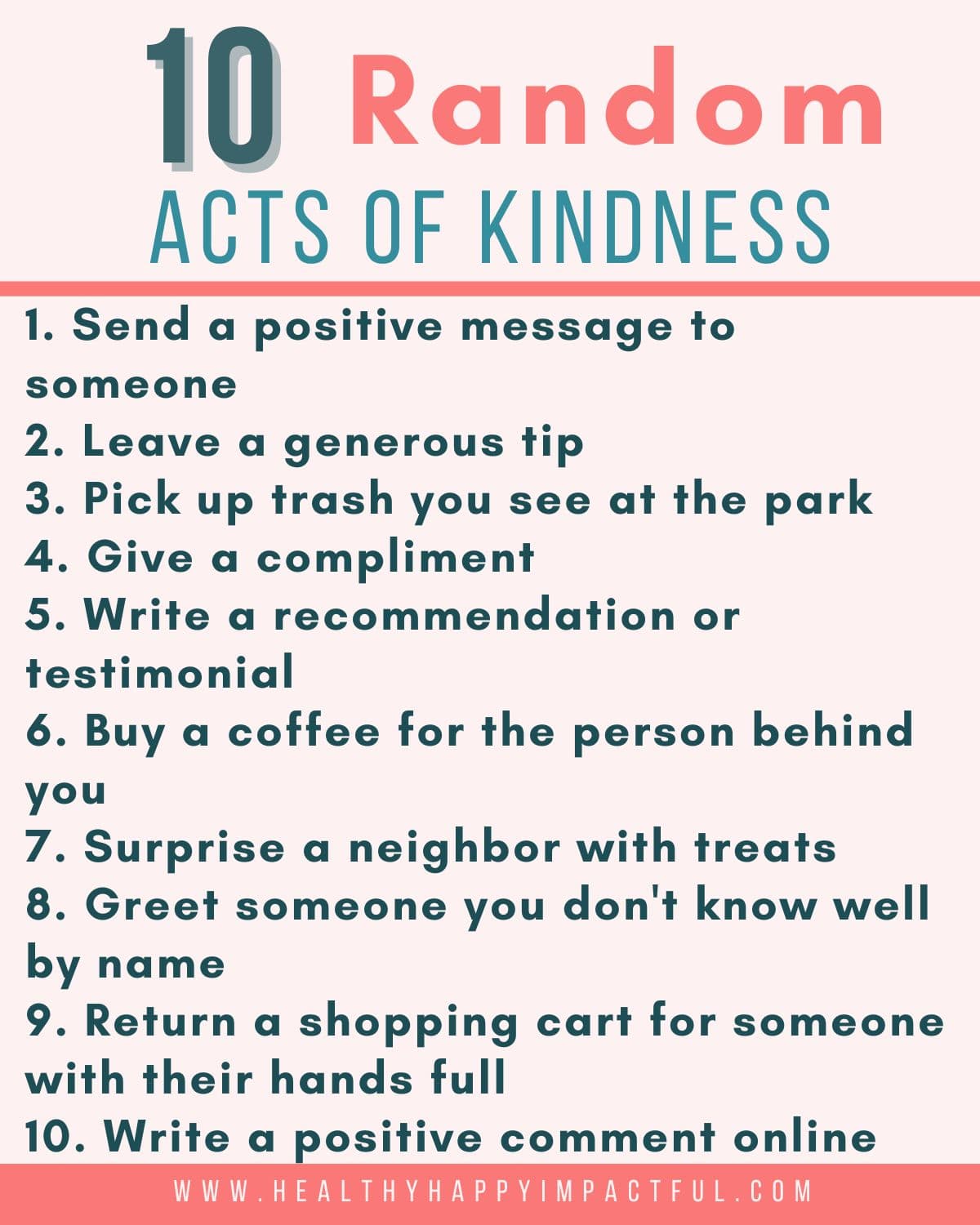 Random acts of kindness: fun lists to make to organize your life