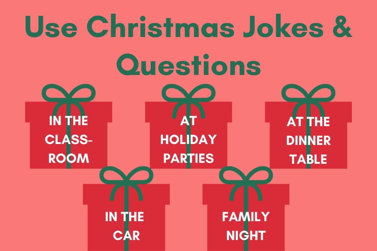 Christmas knock knock jokes and questions; school activities for kids; winter