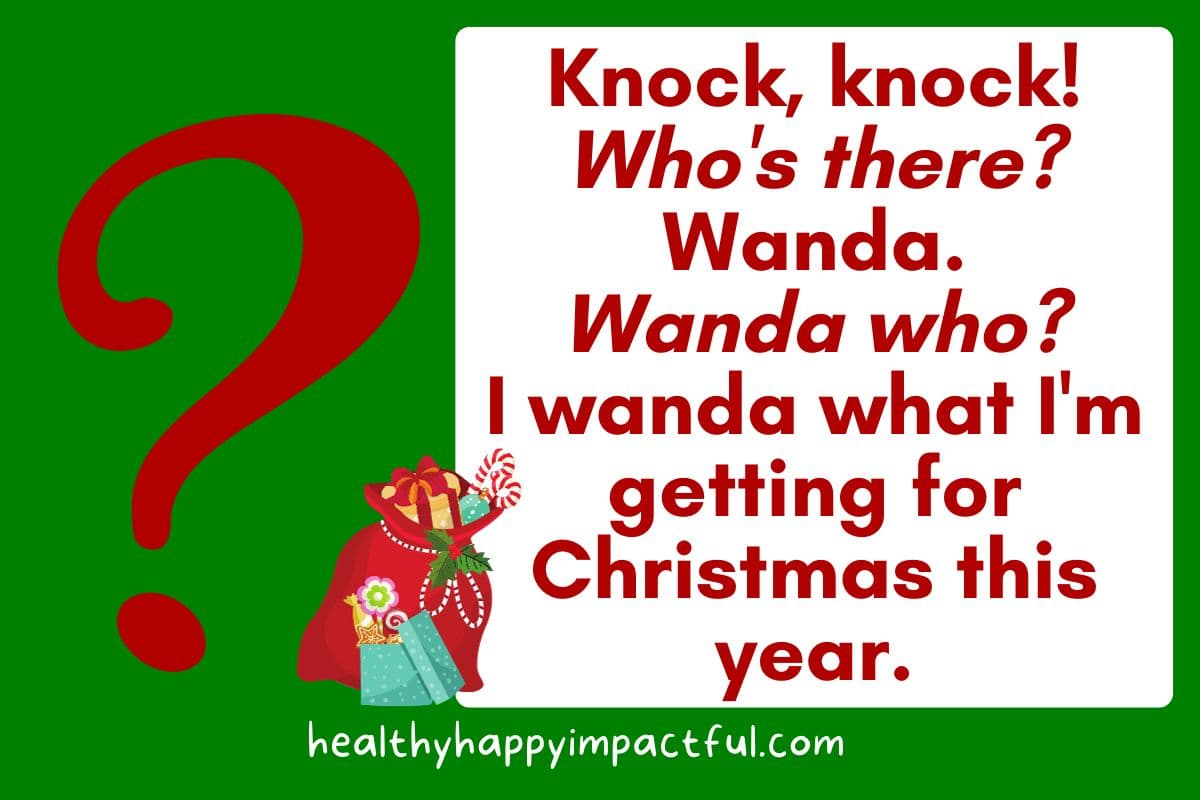 kids Christmas knock knock jokes, elf, gifts and Santa