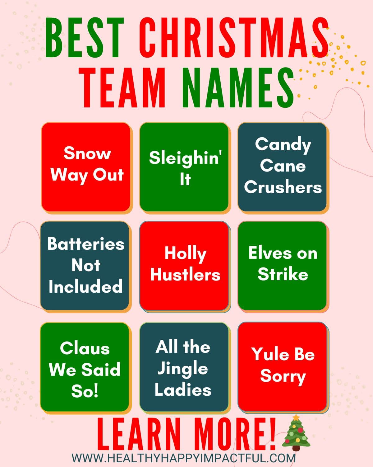 Best themed Christmas team names for party