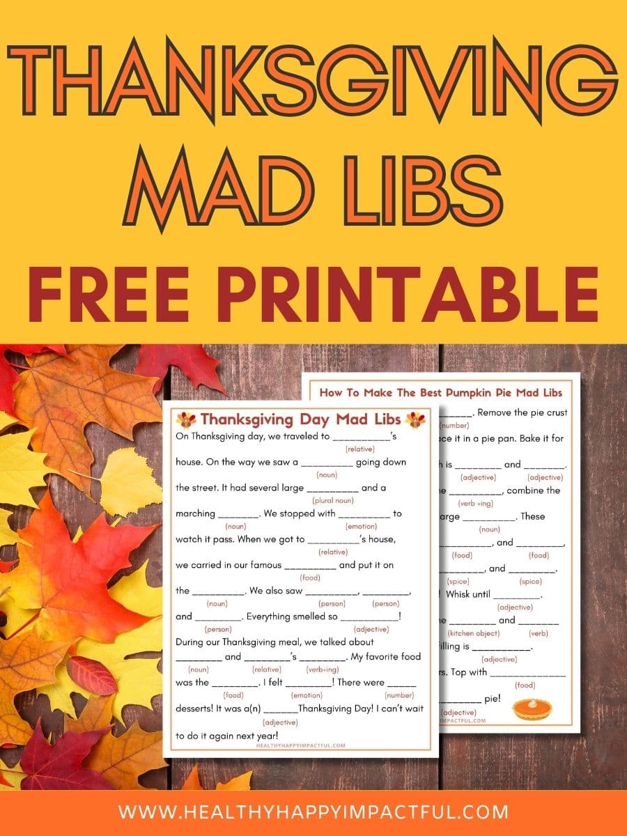 title pin; free Thanksgiving mad libs printable
