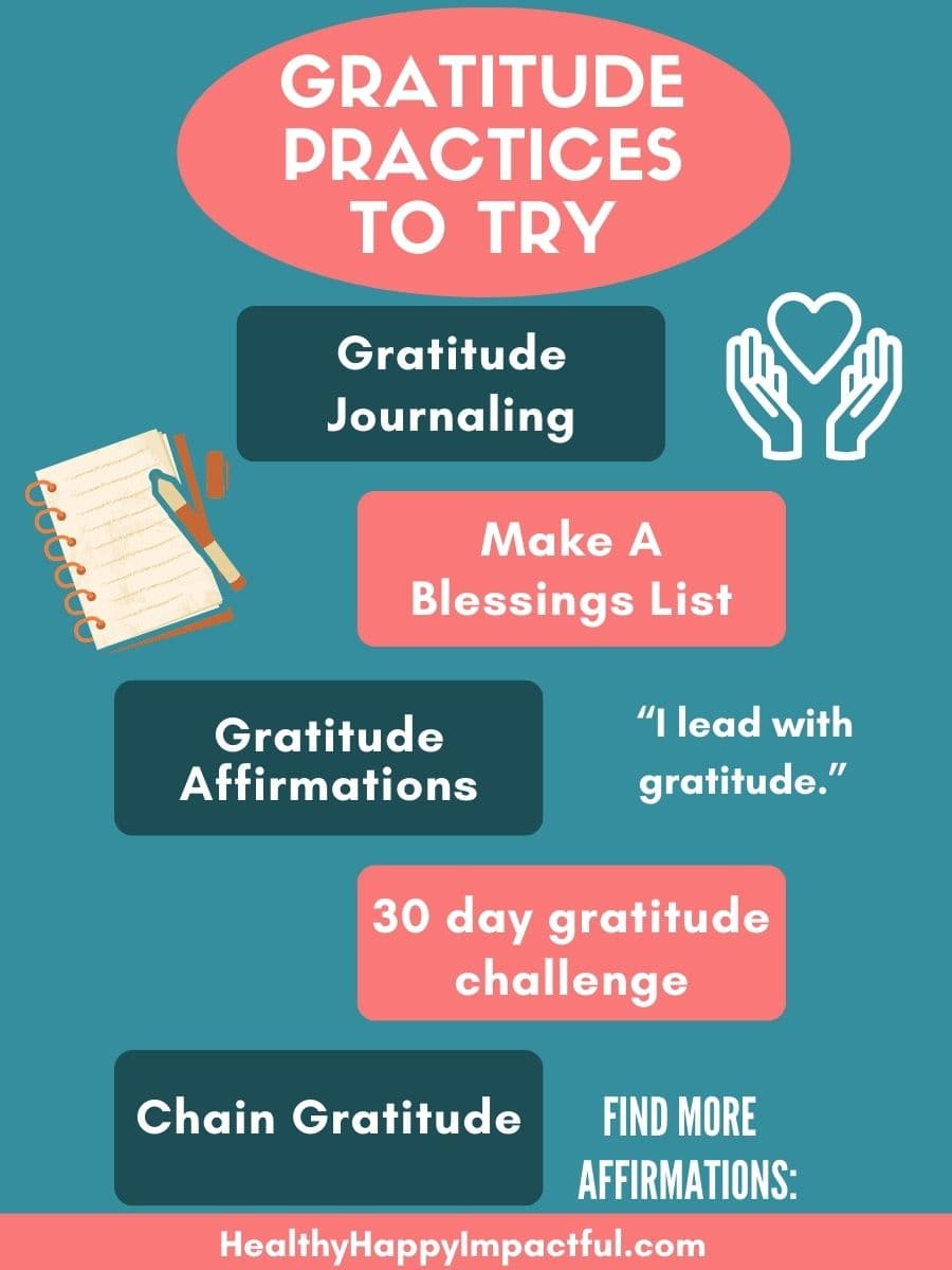 gratitude practices to try; journaling and powerful affirmations