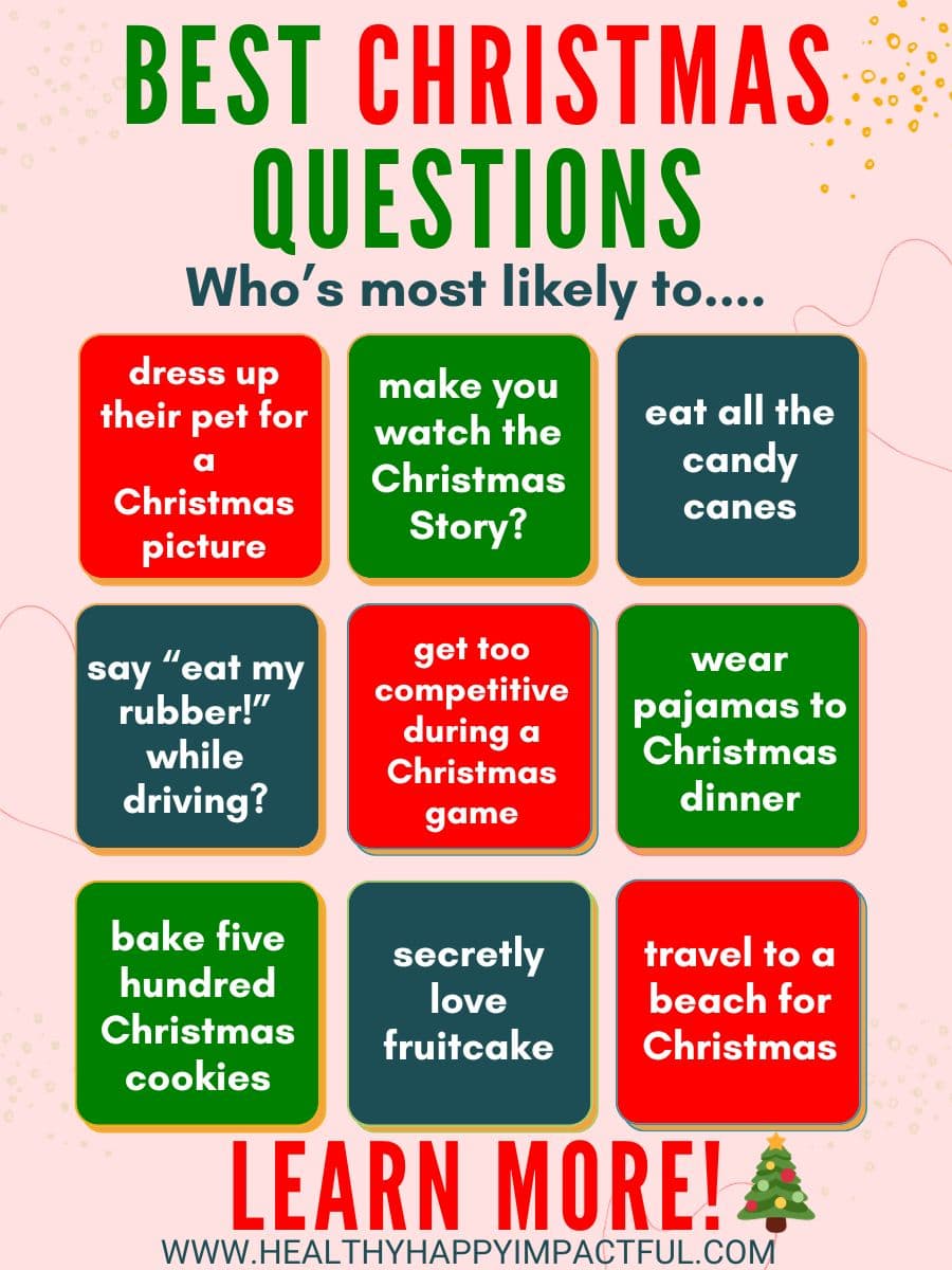Best Christmas edition who is most likely to questions, version