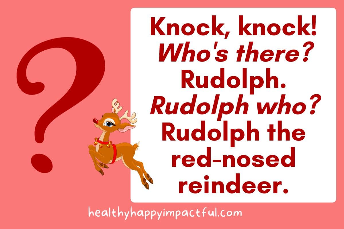 Christmas knock knock jokes; reindeer; Rudolph