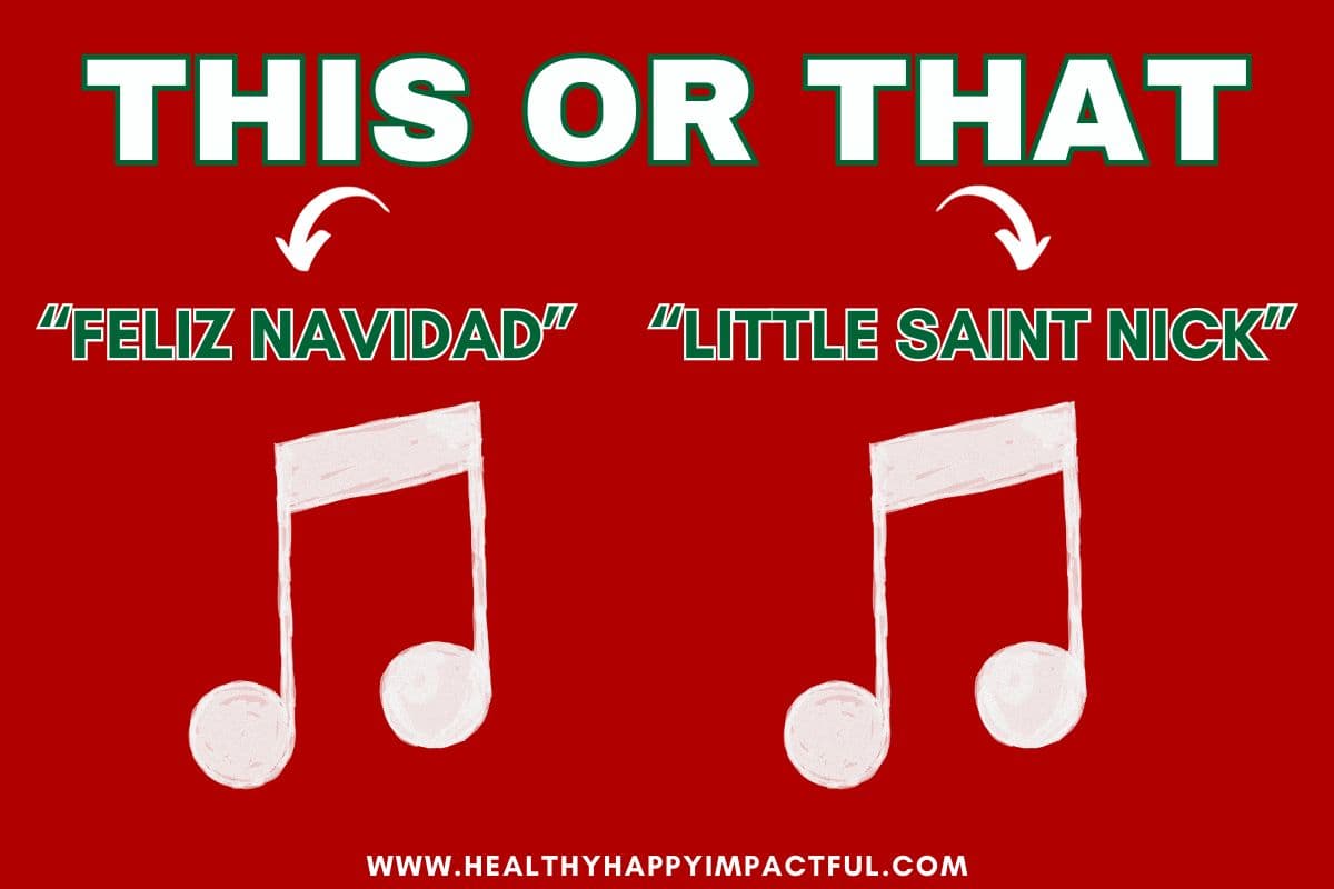 Christmas song this or that; music