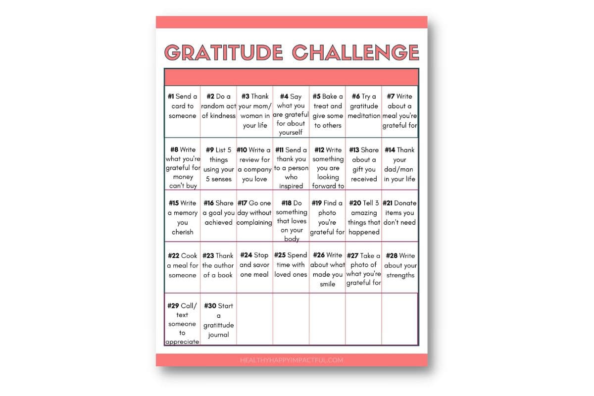 gratitude challenge; activities for families