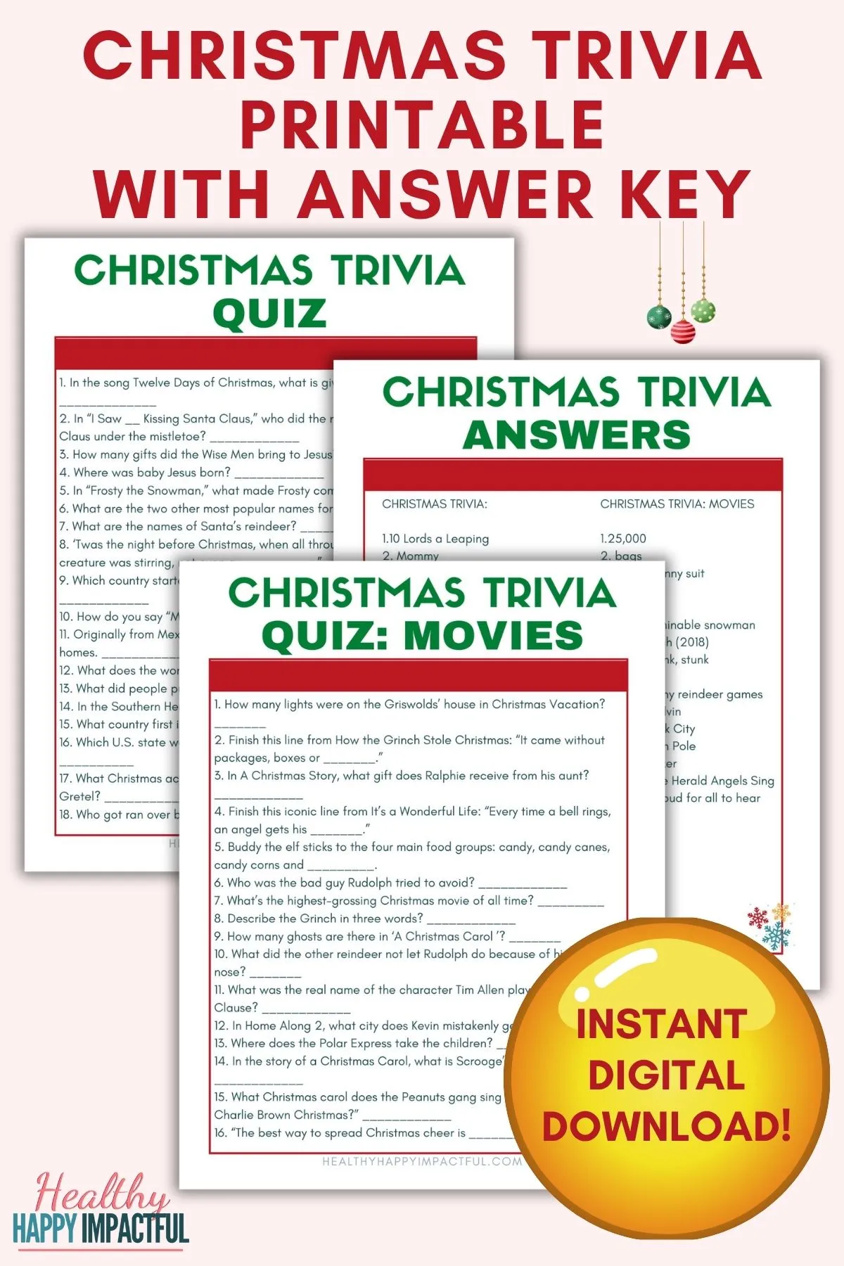Christmas trivia quiz printable