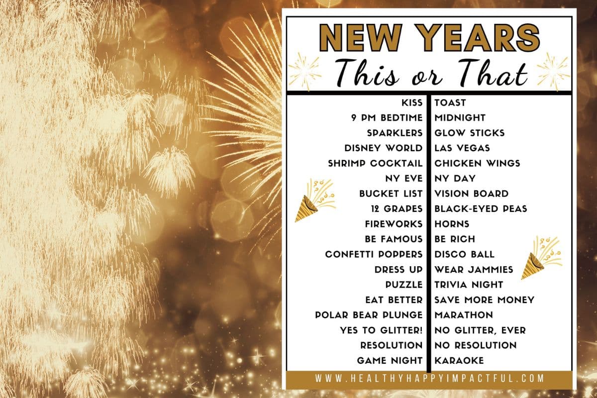 Free printable New Years Eve this or that pdf: What are new years eve games?
