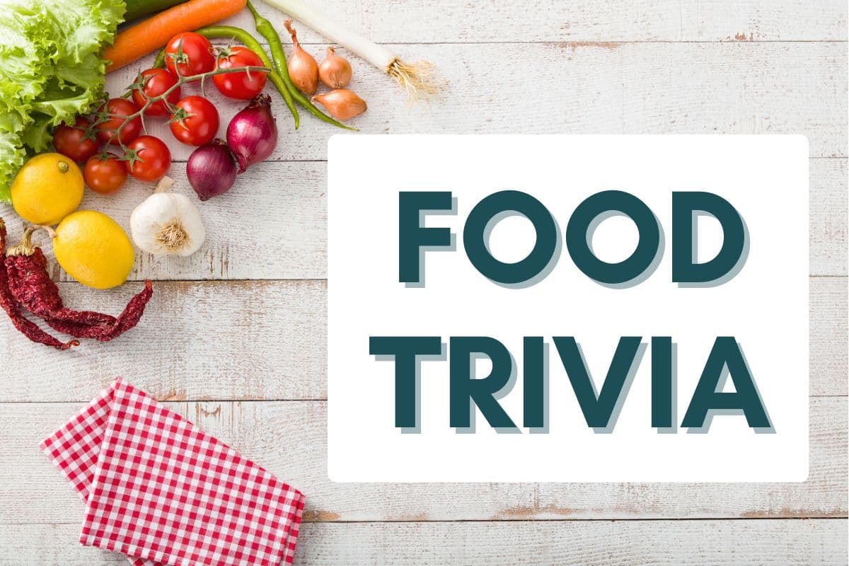 featured image; food and drink trivia questions with answers