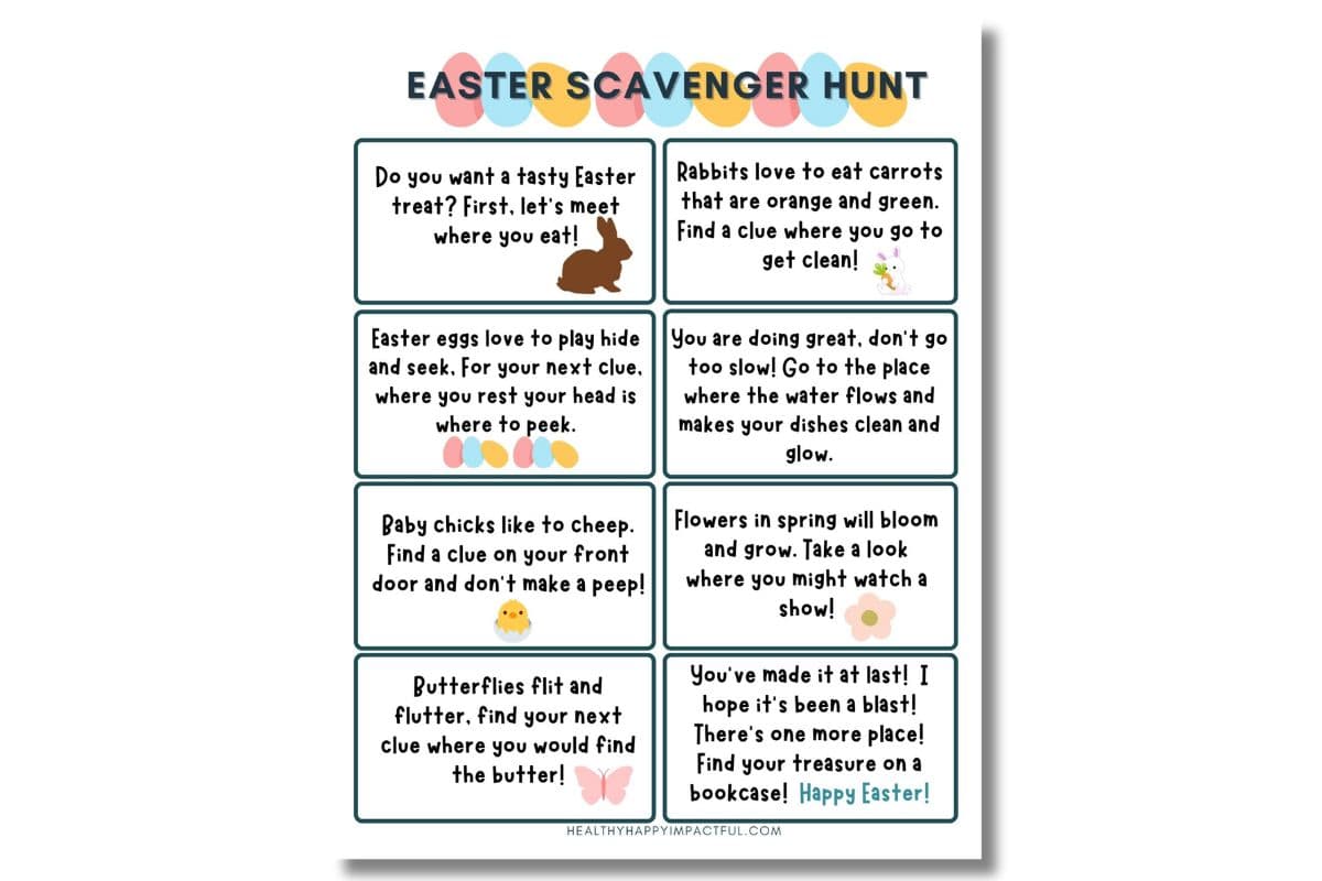 indoor kids Easter treasure hunt; easy; activities; basket