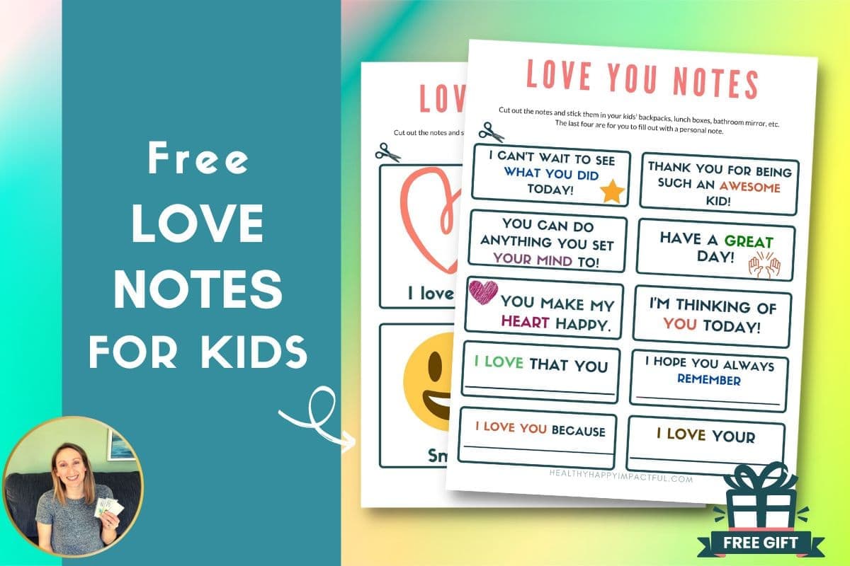 free printable love notes for kids pdf