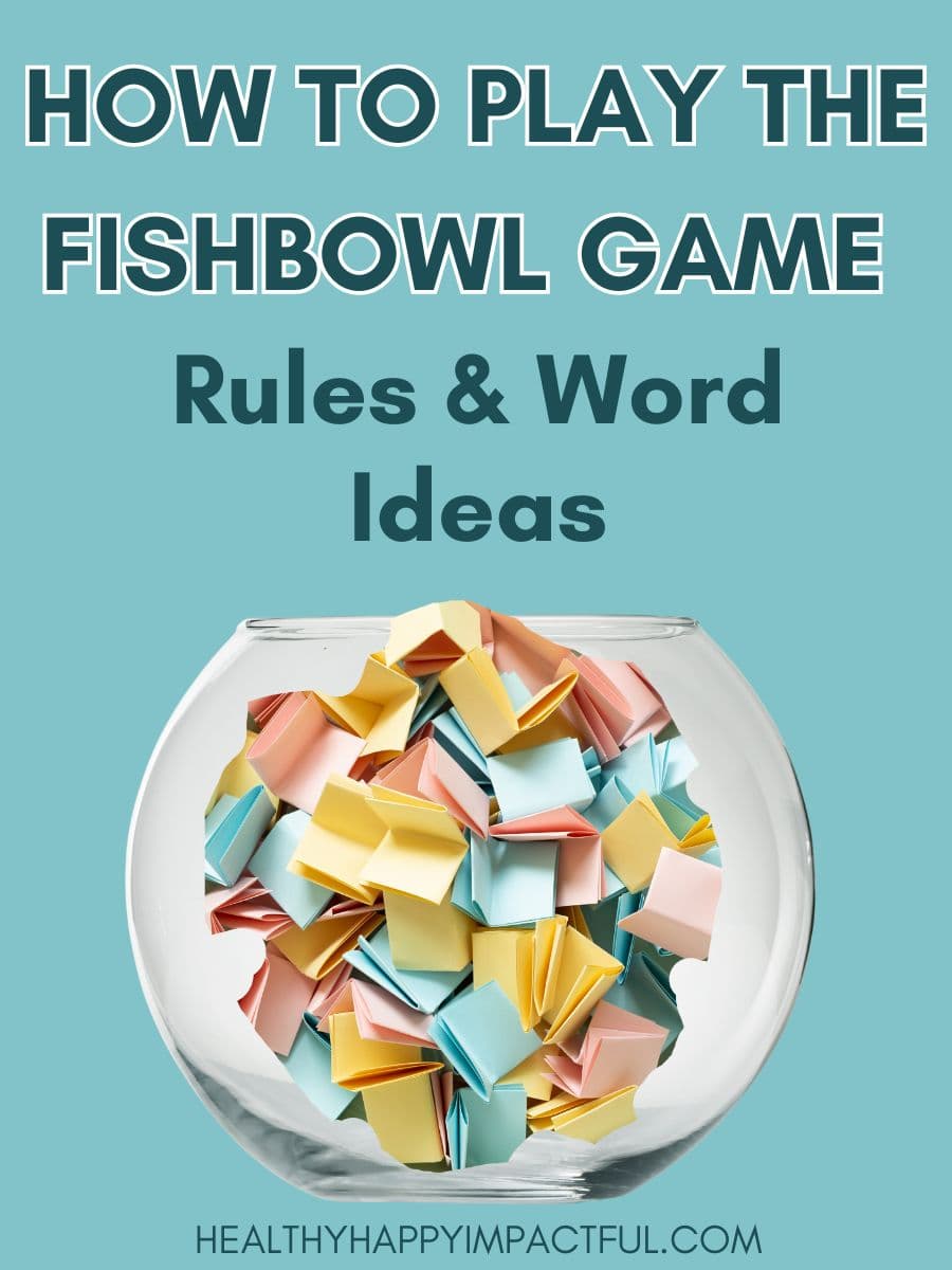 title pin; Fishbowl party game rules; funny questions; rounds; instructions