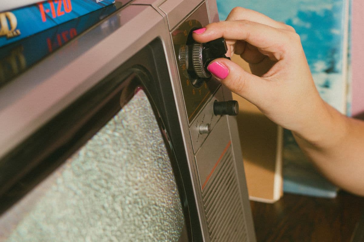 turning the dial on an old television