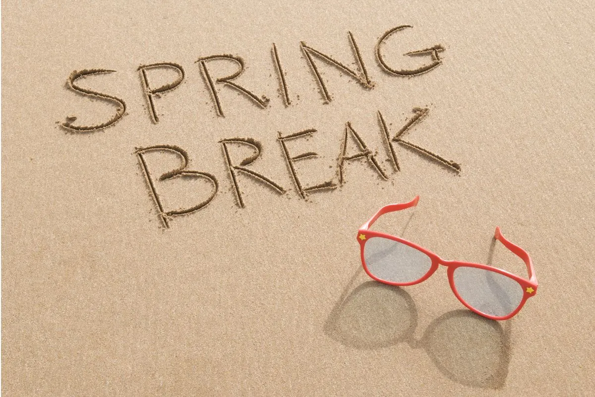 sand and sunglasses; spring break trivia for teens