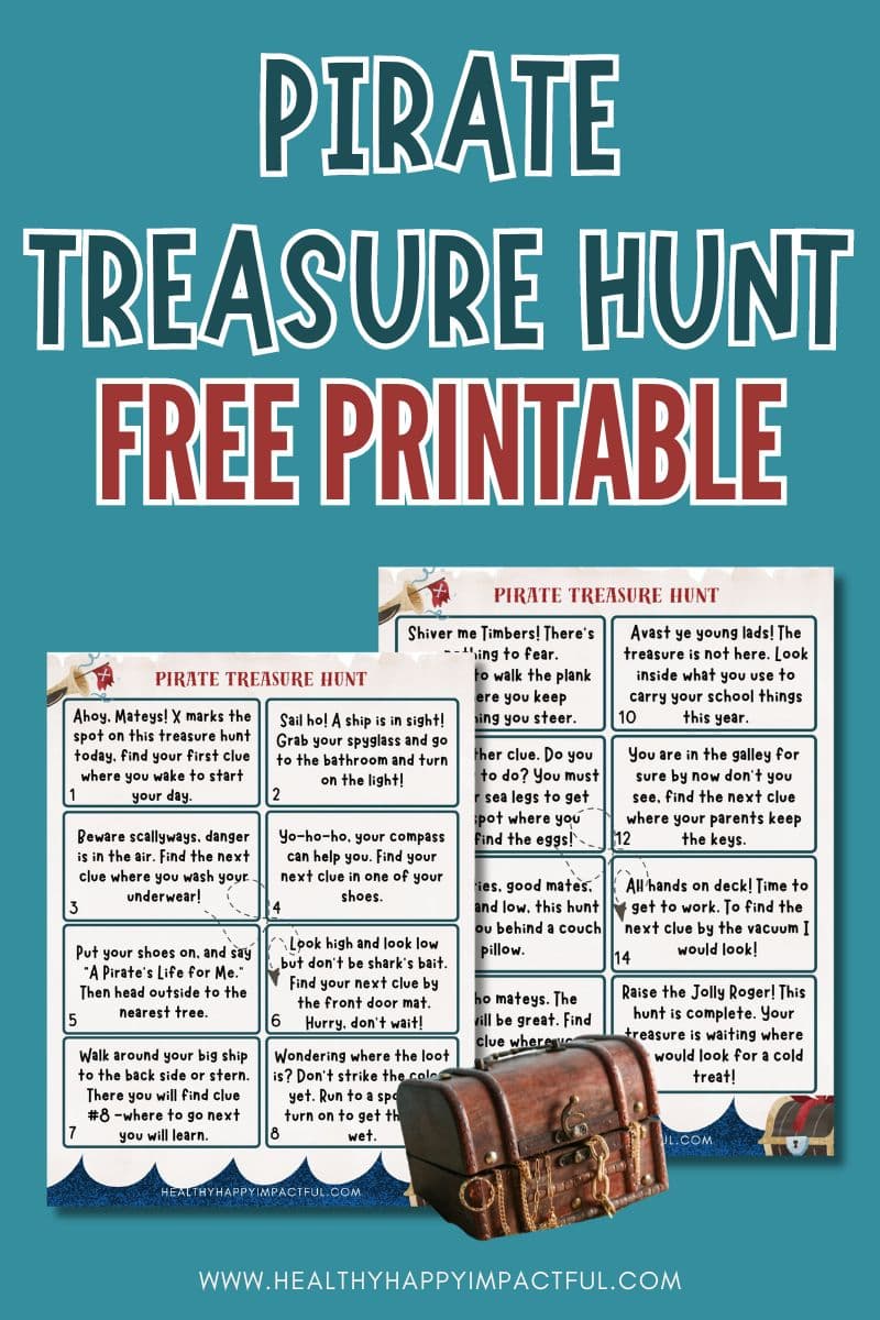 Pirate Treasure Hunt Adventure + FREE Printable Clues For Little Explorers