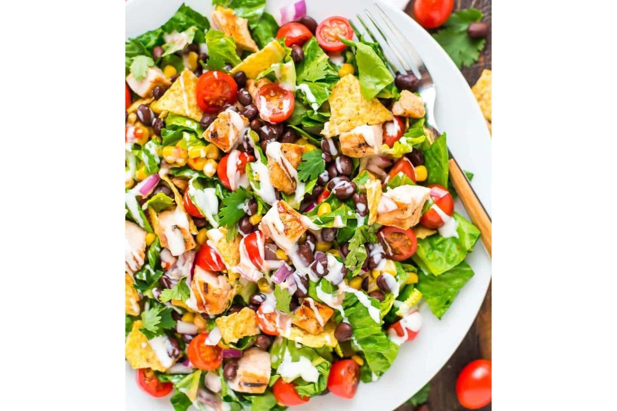 BBQ chicken salad; easy spring recipe