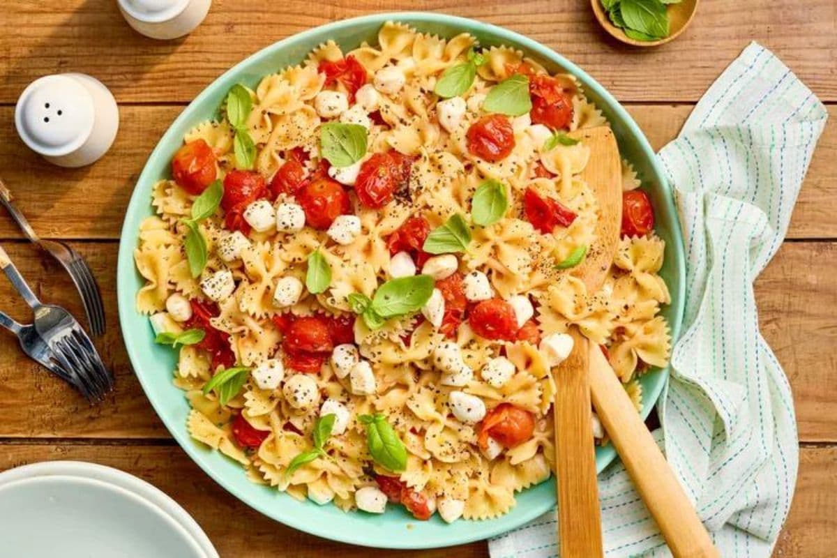 Warm caprese pasta