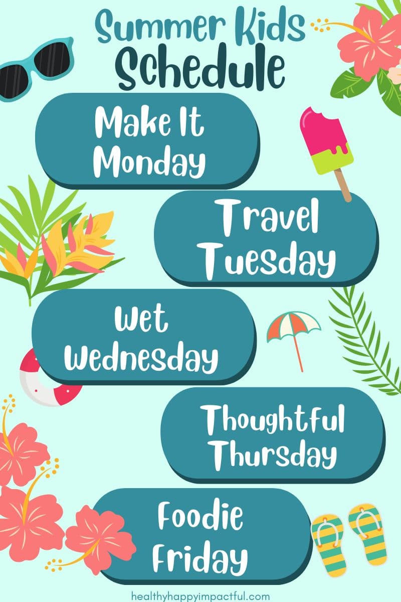 Blue Illustrated Summer Vibes Weekly Planner 800 x 1200 px 1 summer kids schedule ideas for kids at home with daily themes