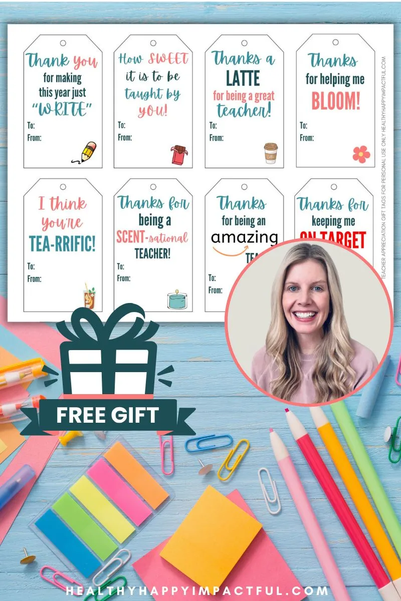 teacher thank you tags; thank you for helping me grow and bloom printable