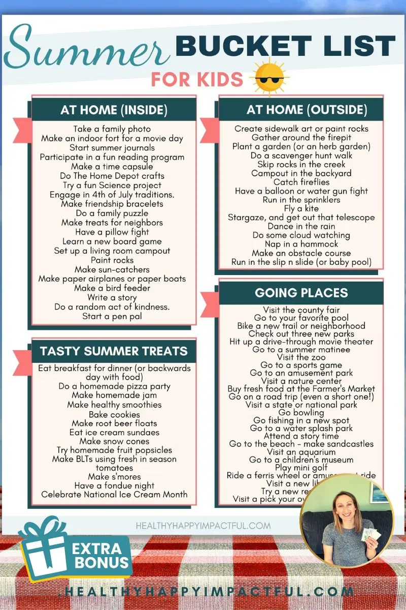 summer bucket list kids printable pdf