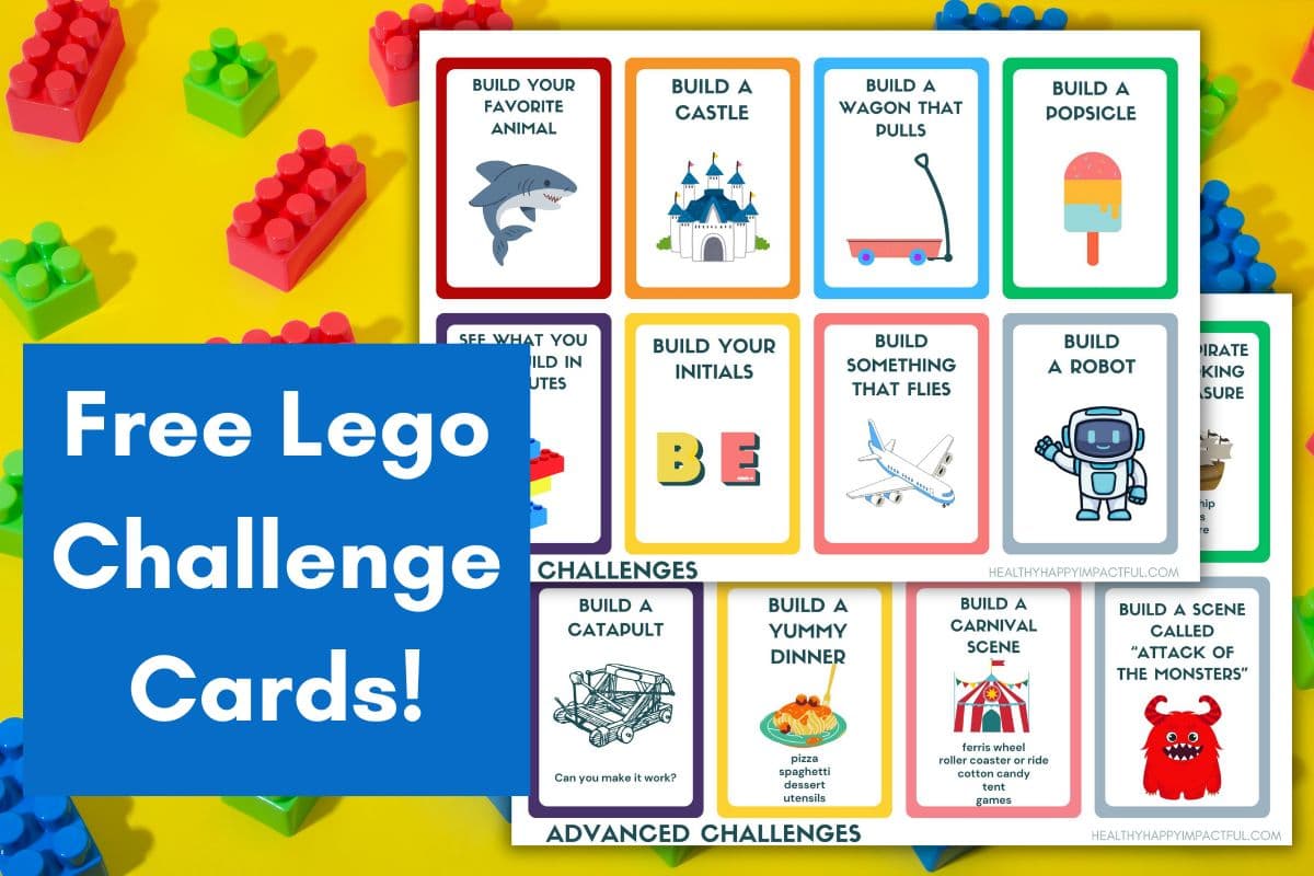 Free printable stem Lego challenge cards pdf