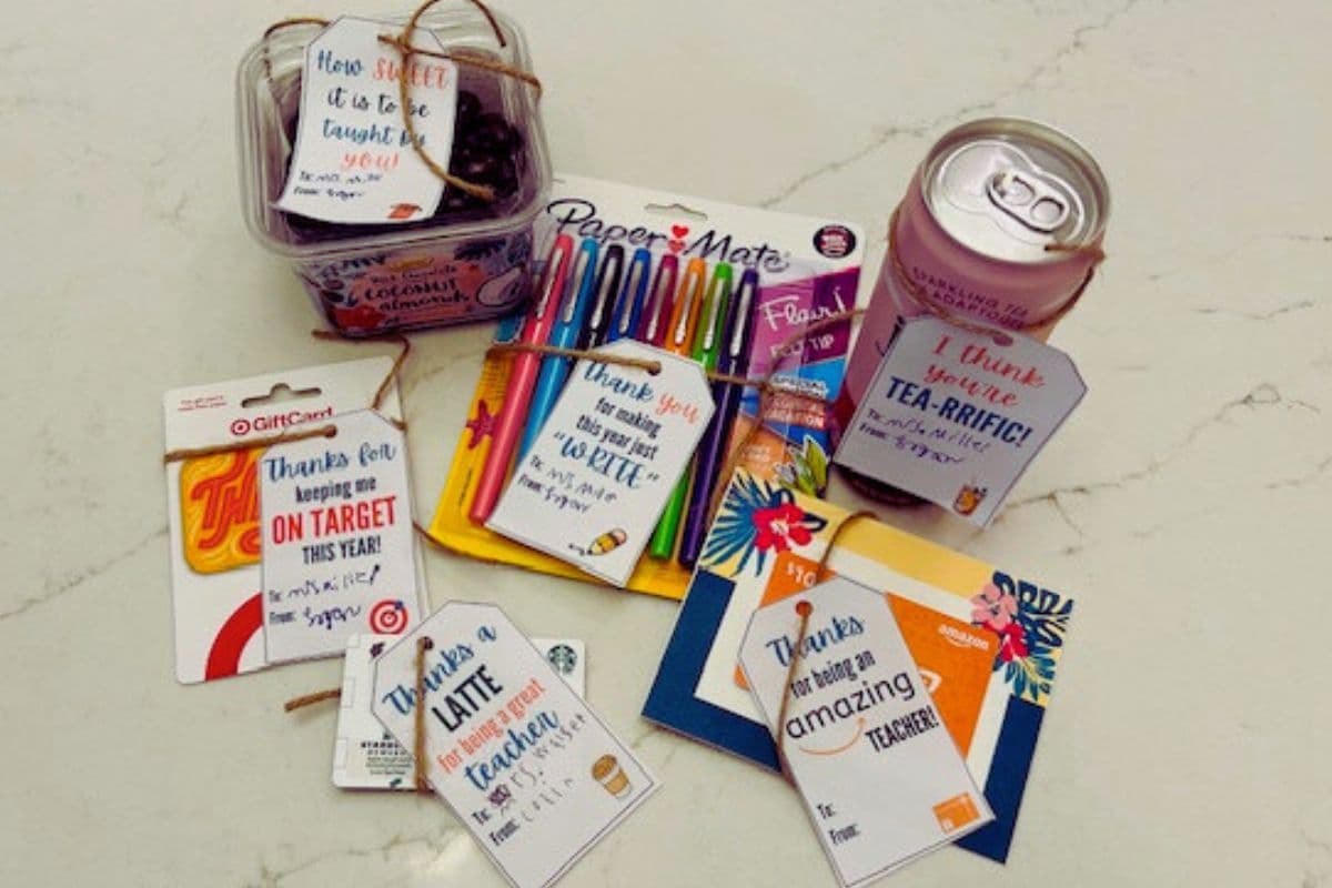 teacher appreciation gift ideas and free printable tags