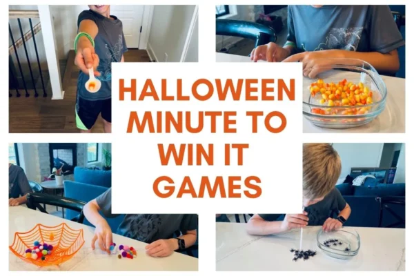 Halloween minute to win it party games for kids and adults; fun